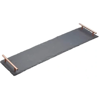 Image of Artesa Slate Serving Platter with Copper Handles