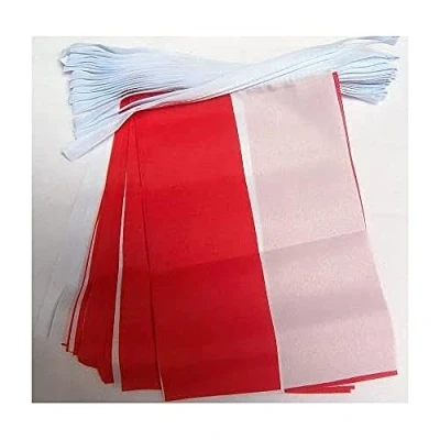 Image of Poland 4 meters BUNTING FLAG 20 flags 6&#039;&#039; x 4&#039;&#039; Polish STRING 10 15 cm AZ