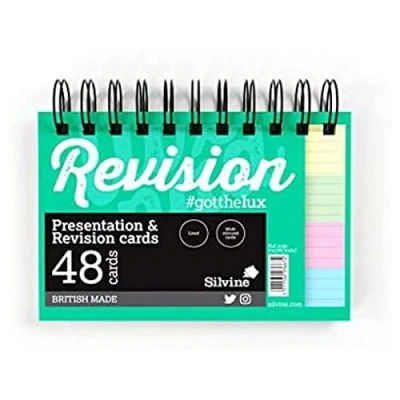 Image of Silvine Luxpad Revision A6 Flash Cards Lined (48 Cards) Assorted Colours