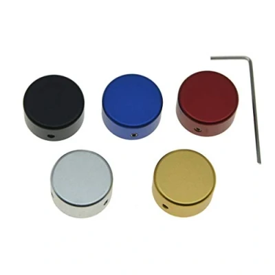 Image of Dopro Metal Guitar Effect Pedal Footswitch Toppers Foot Nail Caps Aluminium Protection Cap with Multi Colors 5 Pack