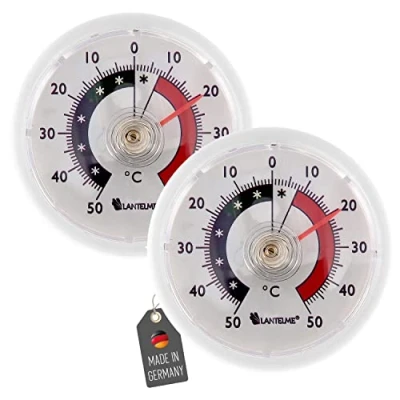 Image of Lantelme Refrigerator thermometer 2 pieces set analogous self adhesive German production freezer 4656