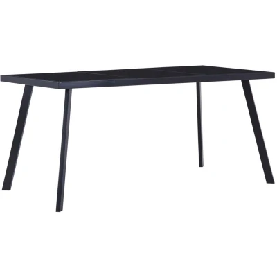 Image of vidaXL Dining Table Black 180x90x75 cm Tempered Glass