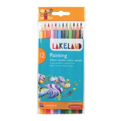 Image of Lakeland Watercolour Painting Pencils, Set of 12, School or Home Use, 33254