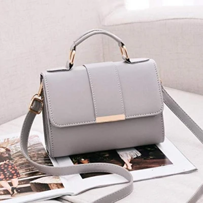 Image of Wiliharui Summer Fashion Women Bag Leather Handbags PU Shoulder Bags Small Flap Crossbody for Messenger Bags,01 Grey,20x15x6cm