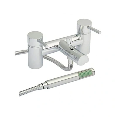 Image of Chrome Bath Shower Mixer Tap Round with Lever Handles
