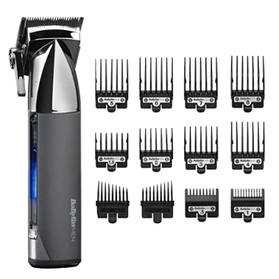 Image of BaByliss Super X Metal Hair Clipper, Lithium Cordless, Precision engineered Japanese steel blades, Grooming Kit, Gifts for Men (Silver/Grey)