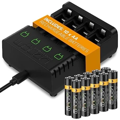 Image of Venom Power Recharge Charging Station plus 10 x AA 1000mAh Rechargeable Batteries