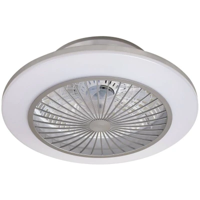 Image of Lindby LED ceiling fan Mamuti, silver, quiet, Ø 55 cm