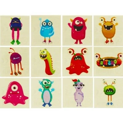 Image of Mini Monster Tattoo Stickers Pack of 12