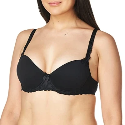 Image of Simone Perele Women’s Andora 3D Molded Cup Bra: French T Shirt Bra Style, Black, 30E