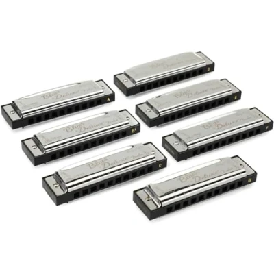 Image of Fender 990701049 Blues Deluxe Harmonicas 7 Pack With Case, 9.0 cm*29.0 cm*19.0 cm