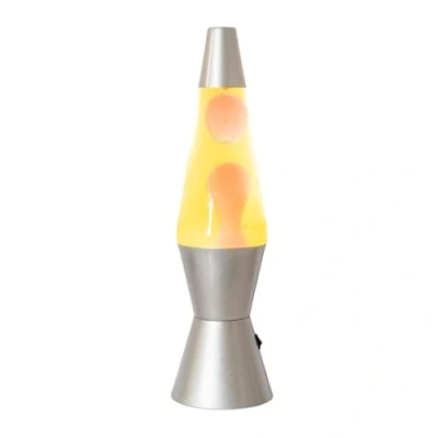 Image of Retro LED Lava Lamp Yellow Liquid &amp; Red Wax Motion Relaxing Soothing Bedside Mood Light