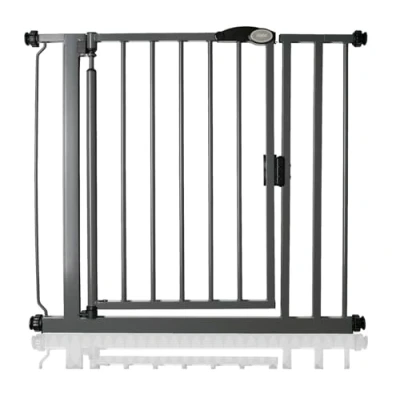Image of Safetots Pressure Fit Self Closing Stair Gate, 82.2cm 89.2cm, Slate Grey, Auto Baby Safety Barrier for Toddler, Easy Installation