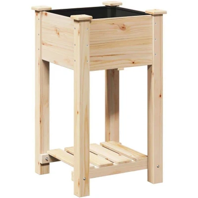 Image of vidaXL Garden Planter with Shelf 45x45x76 cm Solid Wood Fir