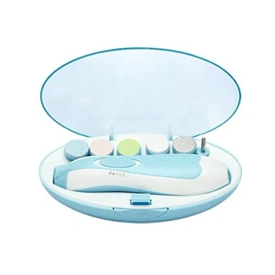 Image of Electric Baby Nail File with Light, Safe Trimmer Clipper Clippers Kit 6 Grinding Heads for Newborn Infant Toddler Kids Toes and Fingernails