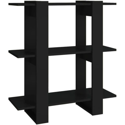Image of vidaXL Book Cabinet/Room Divider Black 80x30x87 cm