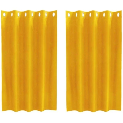 Image of vidaXL Blackout Curtains with Eyelets 2 pcs Mustard Yellow Velvet