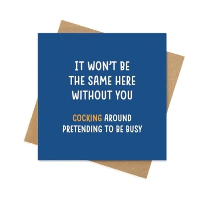 Image of Cupid Stunt leaving gifts for colleagues women or men Funny card, sorry your cards to go with good luck gifts, new job card (Style 2)