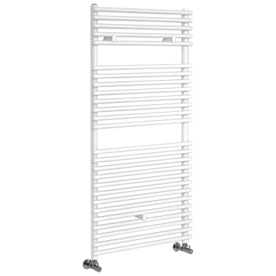 Image of Milano Arno Modern White Bar On Heated Towel Rail Radiator 1190mm x 450mm
