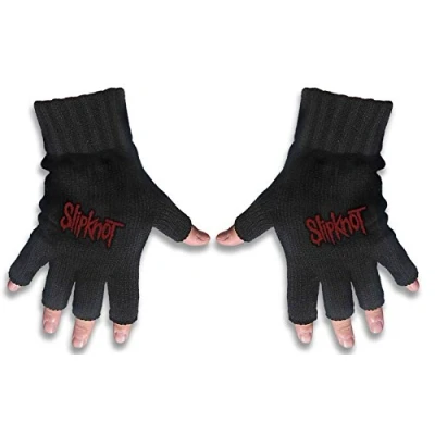 Image of Slipknot Gloves Band Logo Iowa Official Fingerless Black One Size