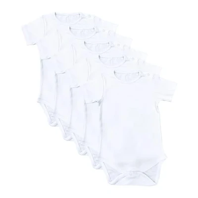 Image of NIYS Unisex Bodysuits Shortsleeved Comfortable Soft 100% Cotton Vests Onesies for 0 to 24 Months Baby Boys and Girls (Pack of 5) (Colour 7, 9 12M)