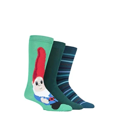 Image of 3 Pair Gnome Enthusiast Bamboo Bright Gift Boxed Socks Men&#039;s 7 11 Mens SOCKSHOP