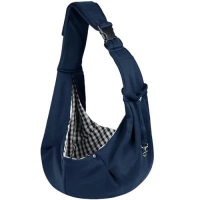 Image of Sarsumir Dog Carrier Bag Sling, Hand Free Pet for Small Medium Cat Dog, Puppy with Adjustable Shoulder Strap Sling Travel Walking Shopping, Blue