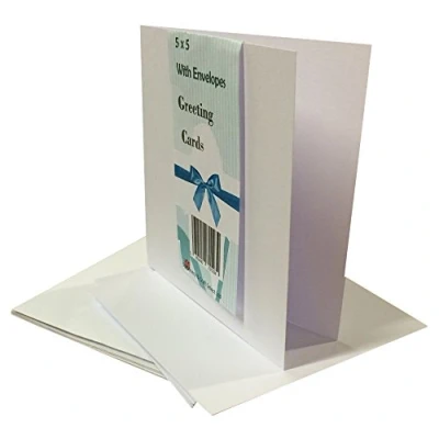 Image of House of Card &amp; Paper 5 x Inch Straight Edged and Envelope White (Pack 50)