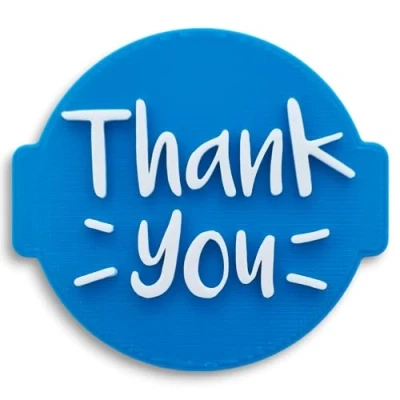 Image of 1066 Factory &#039;Thank You&#039; Embosser Stamp for Icing Fondant Frosting Sugar Paste Cupcake Cake Cookie Baking Decoration (Pattern 2)