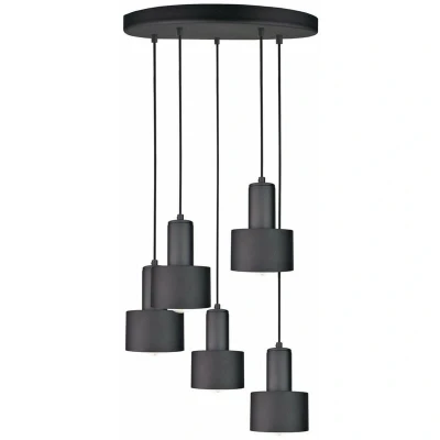 Image of Luce Cluster Pendant Ceiling Light Black, 45cm, 5x E27
