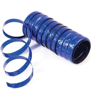 Image of Anniversary House Holographic Foil Streamers, Bright Blue, 1.9m per coil, Streamer for Parties, Birthday Decorations, Party Table Double Sided, Pack of 1 (10 coils pack) M260