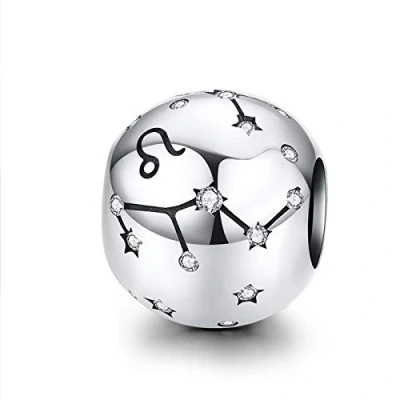 Image of Constellation Charm 925 Sterling Silver Leo Birthday Anniversary Faith Birthstone Letter DIY Family Christmas for Pandora Bracelet (Leo(7.23 8.22))