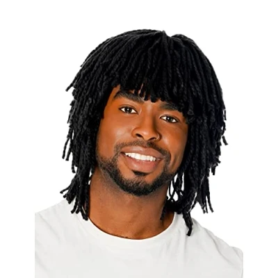 Image of Bristol Novelty BW204 Dreadlocks Short Wig For Men Black Ruud Guillit Rasta, One Size