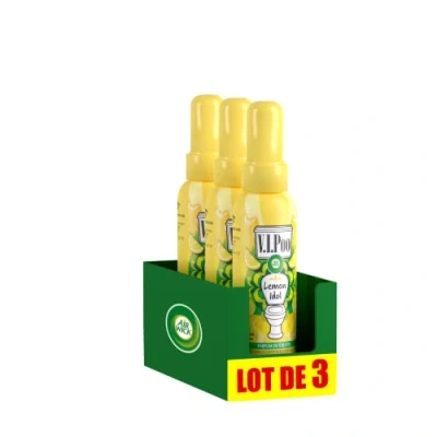 Image of Air Wick Spray V.I. Poo Odour Remover Lemon Scent Idol 55ml Pack of 3