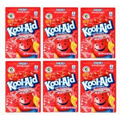 Image of Kool Aid Cherry Flavor Drink Mix 3.6g Sachets (PACK OF 6)