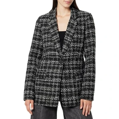 Image of The Drop Women&#039;s Blake Long Blazer, Black Boucle, L