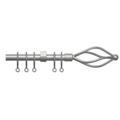 Image of Speedy County Metal 16 19mm Crown Extendable Curtain Pole Set, Silver, 170 300 Cm