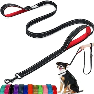Image of Dog Lead With Two Padded Handles, Leads Modes,Double Sided Reflective Nylon Leash for Training&amp;Walking Perfect Medium Dogs