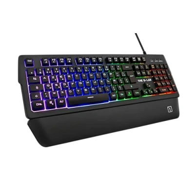Image of THE G LAB Keyz Palladium Gaming Keyboard AZERTY Wired USB RGB LED Backlit Multicolor Magnetic Wrist Rest 26 Keys Anti Ghosting Durable PC PS4 Xbox One