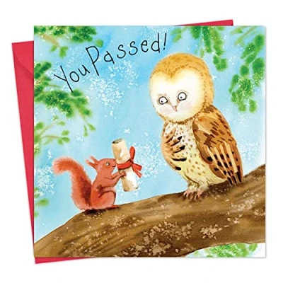 Image of Twizler You Passed Card with Owl Exam Well Done Exams Your Congratulations Graduated