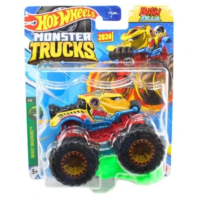 Image of Hot Wheels Monster Trucks Beast Bashers 5/6 Bash Zilla 1:64 Scale Diecast Model Vehicle