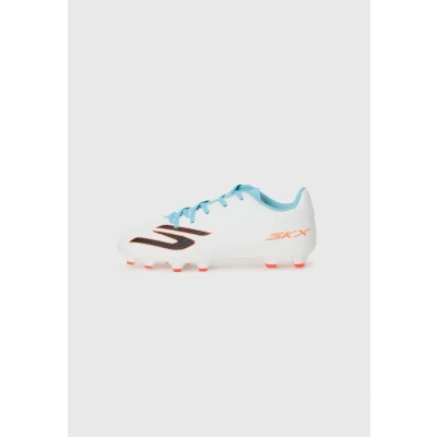Image of Skechers Performance JR Youth FG Football boots soft ground for kids, Size: 5, White/turquoise/pink shoes