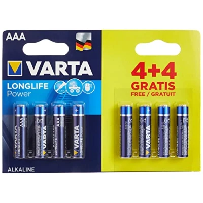 Image of Varta VAR04903121448 TEX 4903 AAA 4+4 Free High Energy Battery, Blue