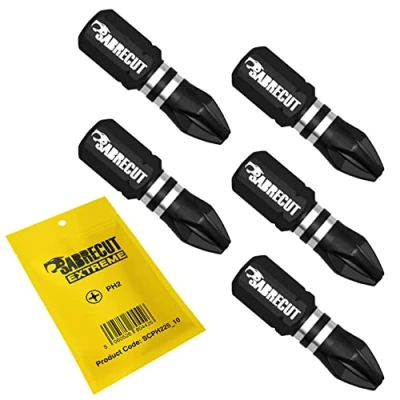Image of 5 x SabreCut SCPH225_5 25mm PH2 Impact Screwdriver Driver Bits Set Single Ended Phillips No.2 Heavy Duty