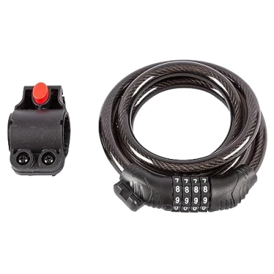Image of Black 1.2m Combination Cable Lock &amp; Bracket By Blackspur