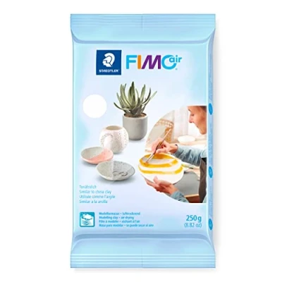 Image of STAEDTLER 8103 0 FIMOair Air Drying Modelling Clay, 250g White (Pack of 1)