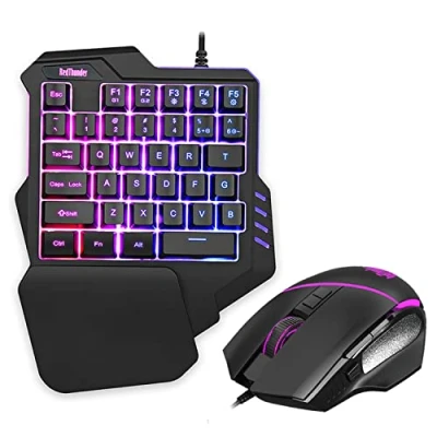 Image of RedThunder One Handed RGB Gaming Keyboard and Mouse Combo, 35 Key Mini Keyboard, 6400 DPI Ergonomic Mouse, Portable Game Controller for PC PS4 Xbox Gamers