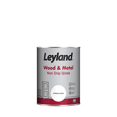 Image of Leyland Wood &amp; Metal Non Drip Gloss, Brilliant White, 1.25 Litre