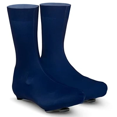 Image of GripGrab 2nd Generation RaceAero TT Raceday Lycra Shoe Cover 2 Lightweight Aerodynamic Road Cycling Performance Overshoe,Navy Blue,M