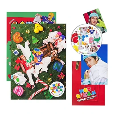 Image of NCT DREAM WINTER SPECIAL MINI ALBUM [CANDY] (Photobook Ver.) Photo Book + CD R Lyrics Poster Folded Postcard Card 2 Pin Button Badges 4 Extra Photocards